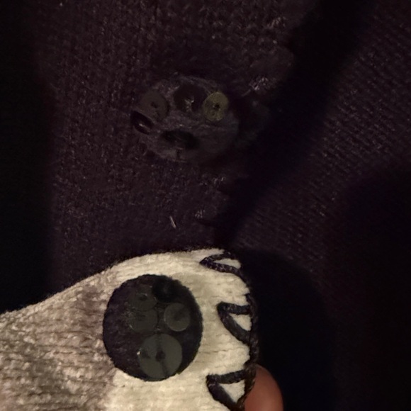 Vintage BEREK Dog Cardigan Sweater Womens M Black Beaded Puppies Poodle Boxer - Picture 9 of 11